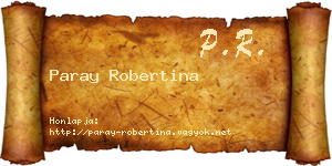 Paray Robertina névjegykártya